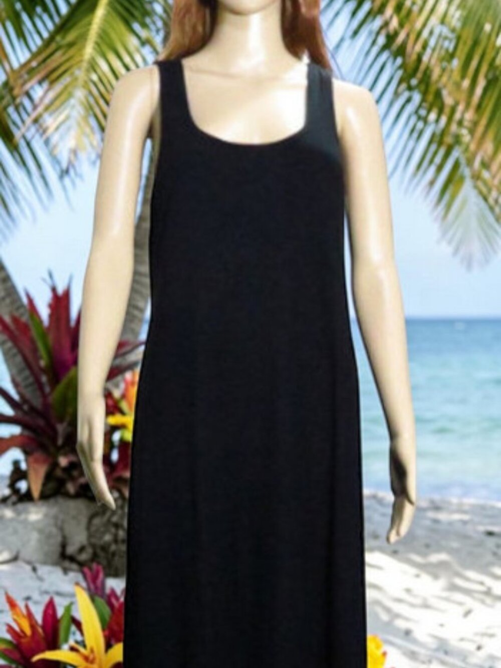 Retro Black Maxi Tank Dress
